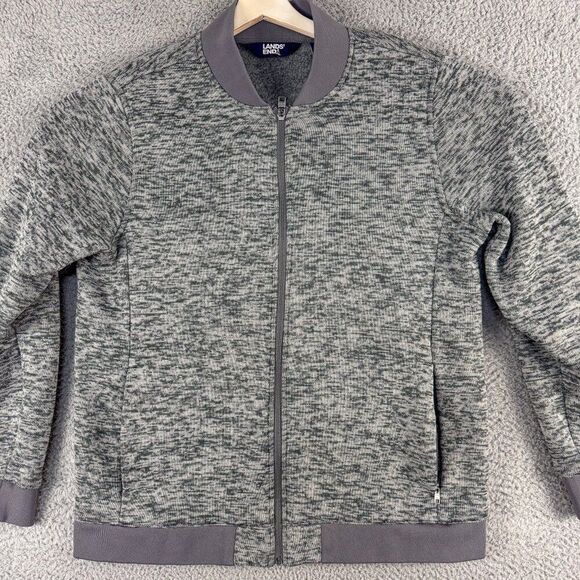 Lands' End Other - Lands End Fleece Jacket Mens Large Gray Preppy Outdoor Athletic Camping Hiking